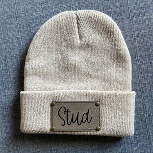 “Stud” Tan Baby Beanie — NWOT!